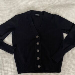J. Crew Classic Black Cardigan Sweater -100% cashmere